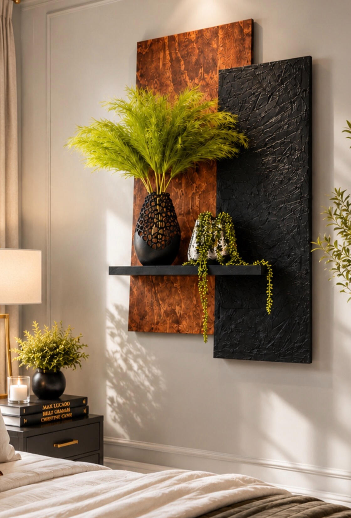 ANCHORED — Original Art by Teraza Twiggs Anchored brings together the warmth of natural wood with bold texture and unexpected dimension. Its contrasting elements come together as a reminder that even when life shifts around us, there is strength in knowing what keeps us grounded.